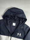 Under Armour Colourblock Hooded Windbreaker – Black/White (L)