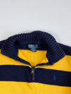 Polo Ralph Lauren | Navy Yellow Rugby Stripe Quarter Zip | (S)