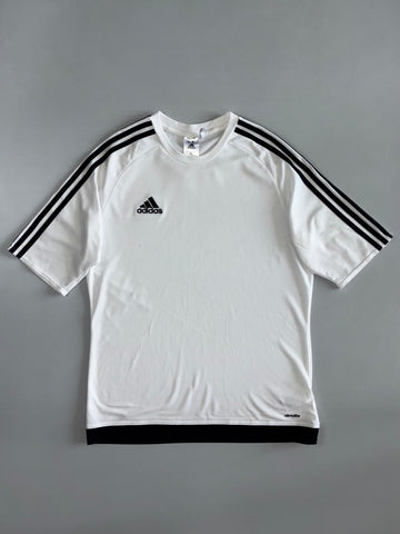 Adidas Climalite Estro 15 Short Sleeve Football Jersey — White/Black (L)