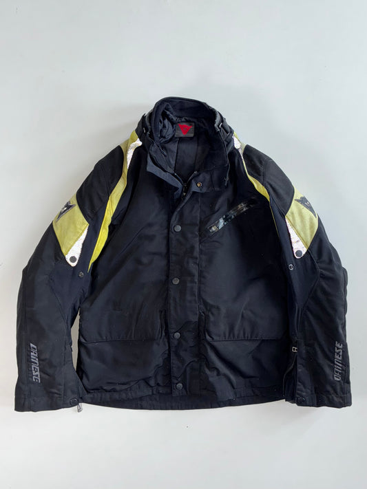 Dainese Textile Motorcycle Riding Jacket Black Yellow completely padded (M)