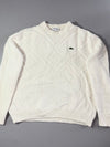 Lacoste Chunky Cable Knit Sweater – Cream White Crewneck (2XL)