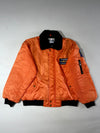 Vintage USS Enterprise Patch Flight Bomber Jacket with Fur Collar – Orange (XL)