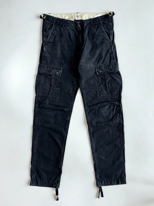Carhartt WIP Aviation Pant Black Ripstop Cargo Trouser (W:32 |L:42)