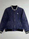 Abercrombie & Fitch Moose Logo Varsity Bomber Jacket – Faded Navy (XL)