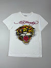 Ed Hardy Tiger Graphic Tee – White (M)
