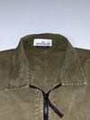 Stone Island Olive Green Zip-Up Overshirt Jacket with Compass Badge (XL)