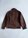 Cruze Brown Pure Leather Jacket (Black Leather Collar) (L)