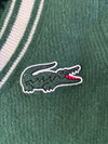 Lacoste Green Cricket V-Neck Sweater – Varsity Croc Patch Edition (XS)