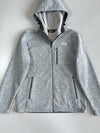 The North Face Men’s Grey Marl Hooded Full-Zip Fleece Jacket with Fleece-Lined Hood & Zip Pockets (M/L)