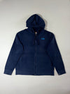 Vintage The North Face Navy Blue Fleece Zip-Up Hoodie (2XL)