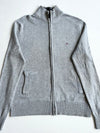 Tommy Hilfiger Grey Full-Zip Mock Neck Knit Sweater (S/M)