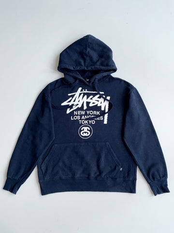 Stussy Navy World Tour Hoodie – (S)