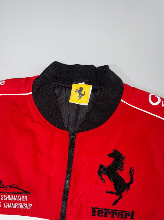 Vintage Ferrari F1 Michael Schumacher World Championship Marlboro Vodafone Racing Bomber Jacket (XL)