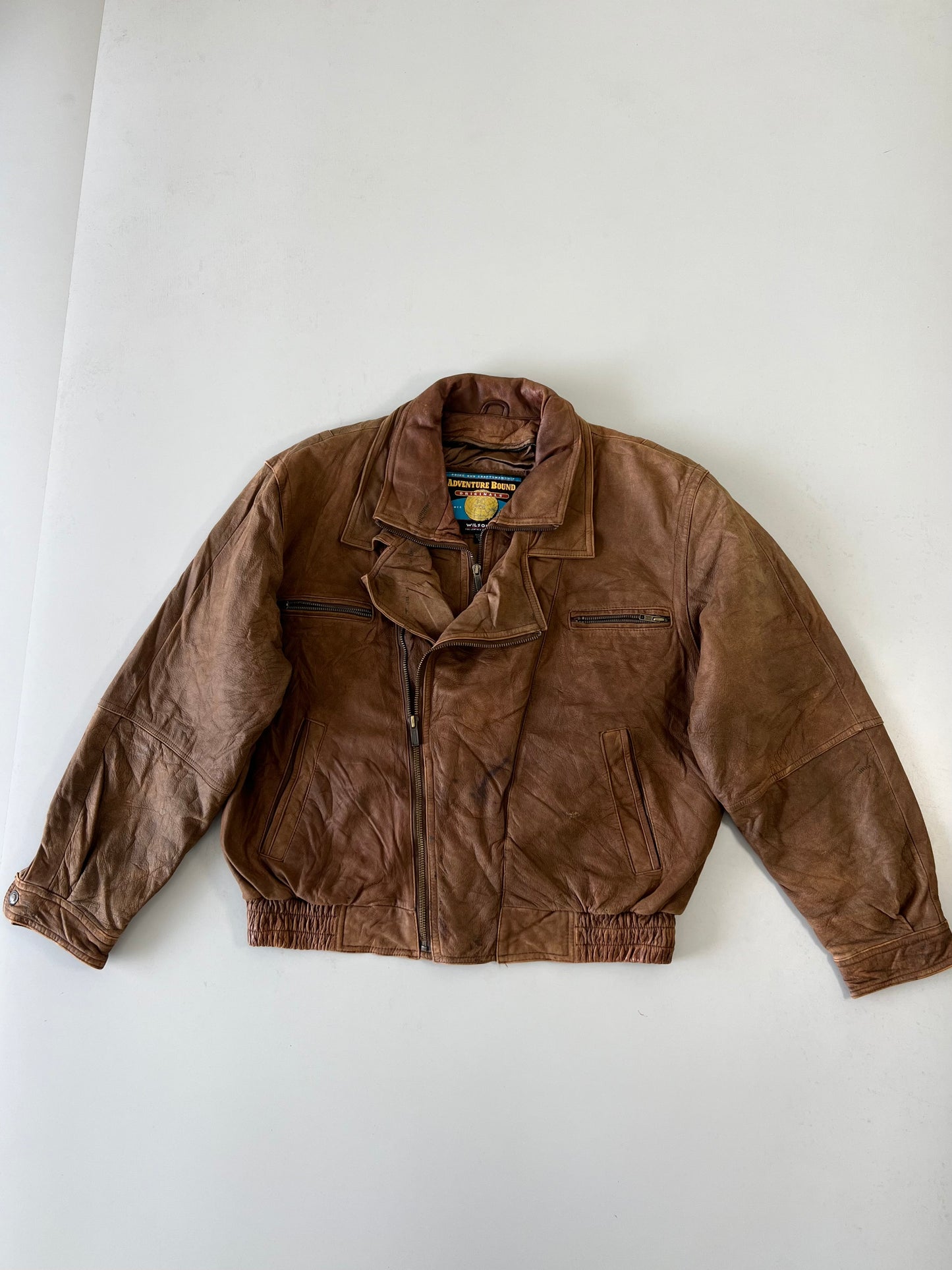 !                                                                                                              Adventure Bond Original Leather Jacket (XL)