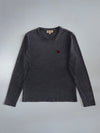 Burberry London Charcoal Long-Sleeve Tee  Red Equestrian Knight Logo (M)