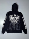 Harlej Graphic Sleeve Full-Zip Hoodie – Black (S/M)