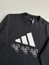 Adidas Black Big Logo Graphic Crewneck Sweatshirt | Size (M)