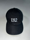 Sixblox “1312” Black Dad Cap – White Gothic Embroidery, 100% Cotton (Adjustable)