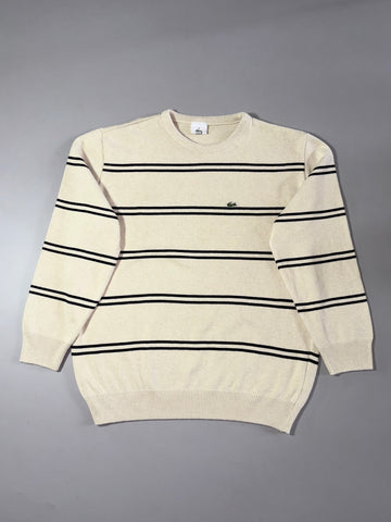 Vintage Lacoste Striped Cotton Knit Sweater (L)