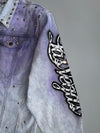 Vintage 1987 Alamo Designs | Rare Hand-Painted Rhinestone Denim Jacket | Las Vegas (XL)