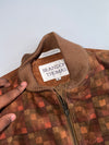 Brandon Thomas Checkered Suede Bomber Jacket (S)