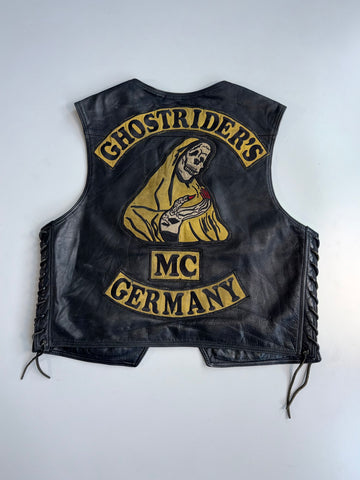 ZRare Vintage German MC Leather Vest | Heavy Biker Cut (ULTRA RARE) (M)