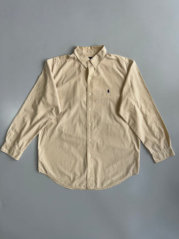 Ralph Lauren Yellow Tattersall Check Shirt (XL)