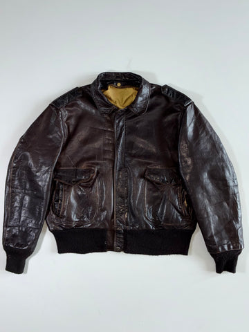 Schott Vintage Brown A-2 Bomber Jacket (XL/2XL)
