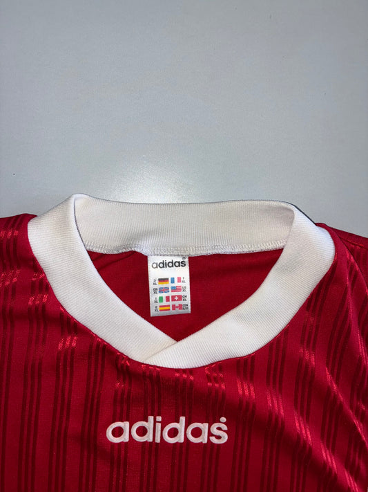 Adidas | Vintage 90s Long Sleeve Football Jersey | Red/White (XL)