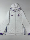Adidas Real Madrid White Full-Zip Hoodie (S)