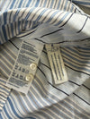 Tommy Hilfiger Slim Fit Flag Logo Multi-Stripe Cotton Button-Down Shirt Blue/White (M)