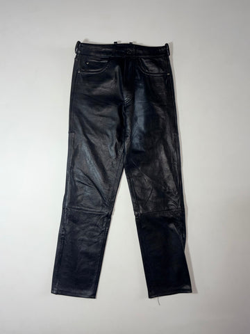 Vintage Black Leather Five Pocket Straight Leg Pants (W:28)(L:40)