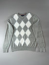 Tommy Hilfiger Grey Argyle V-Neck Sweater (M)