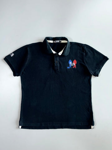 Big Train Osaka Japanese Dual Flame Oni Kanji Embroidered Black T-Shirt (XL)