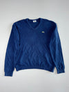 Vintage Lacoste Navy Blue Diamond Knit V-Neck Sweater (XL)