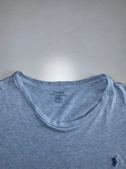 Polo Ralph Lauren Heather Grey Crewneck Tee Navy Pony | Custom Fit, (L)