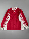 Vintage Adidas | Vintage Football Jersey Long Sleeve Red White | (2XL)