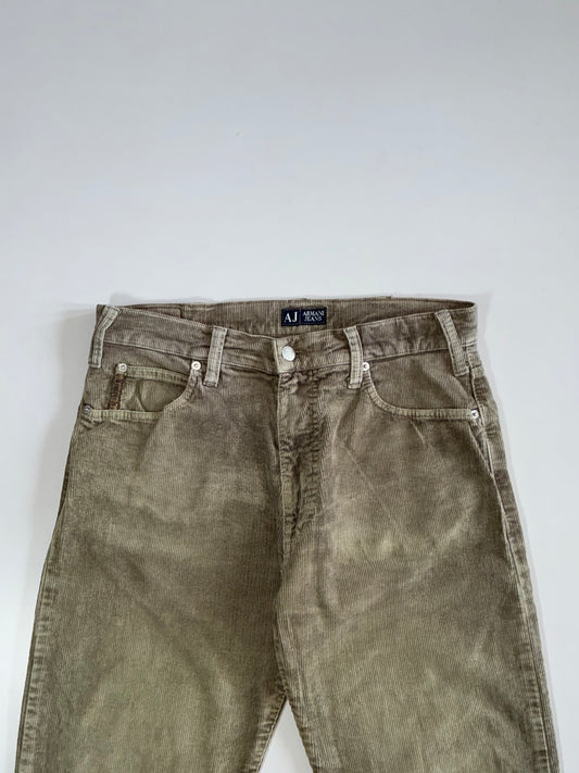 Armani Jeans AJ Olive Corduroy Trousers (W:32|L:39)