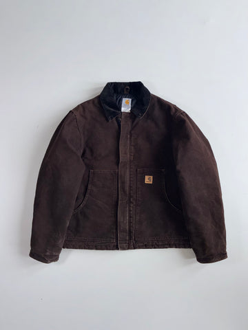 Vintage Carhartt J22 Sandstone Duck Arctic Quilted Work Jacket (L/XL)