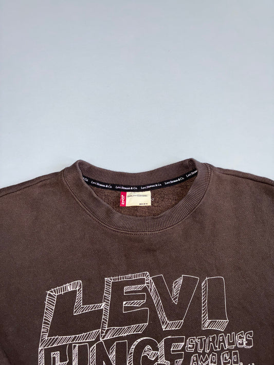 Levi’s Brown Graphic Crewneck Sweatshirt | Vintage Levi Strauss Pullover (S)