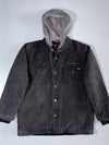 Dickies Quilted Flannel-Lined Hooded Chore Jacket – Washed Black,  (L)