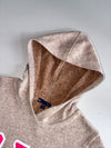 Gap Logo Hoodie Heather Brown with Pink Spellout (S)