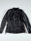 Vintage Harley-Davidson Genuine MotorClothes Embossed Eagle Leather Biker Jacket (L)