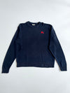 Burberry London Navy Knit Sweater with Red Knight Logo (XL)