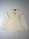 Polo Ralph Lauren Quarter-Zip Pony Sweatshirt – Oatmeal Beige (XL)