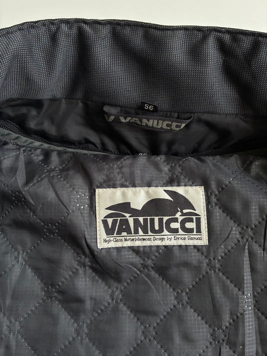 Vanucci Black Textile Motorcycle Riding Jacket – Quilted Liner (XL)