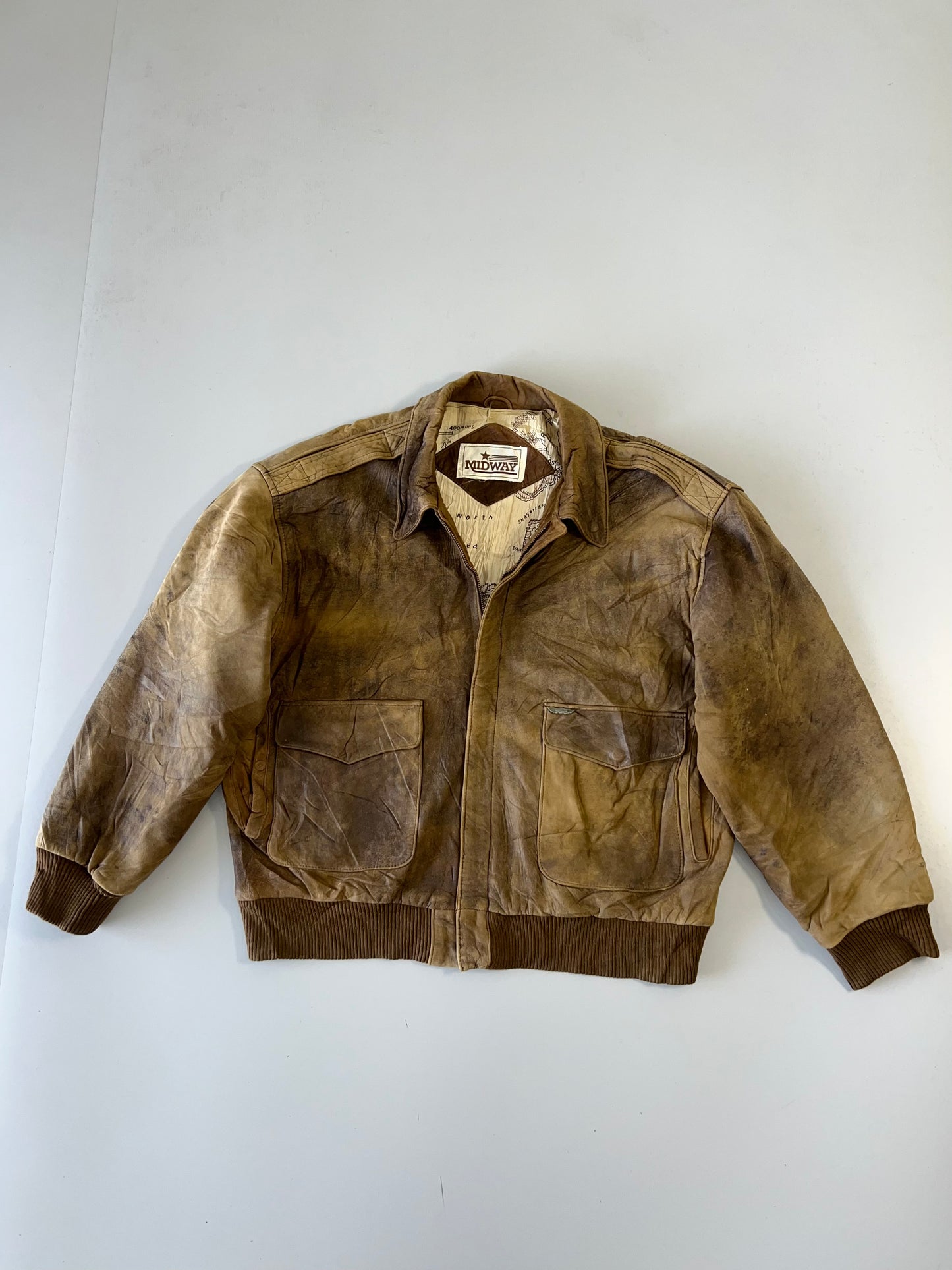 ZSuper Premium Original MIDWAY Leather Jacket (SUPER RARE) (XL/2XL)