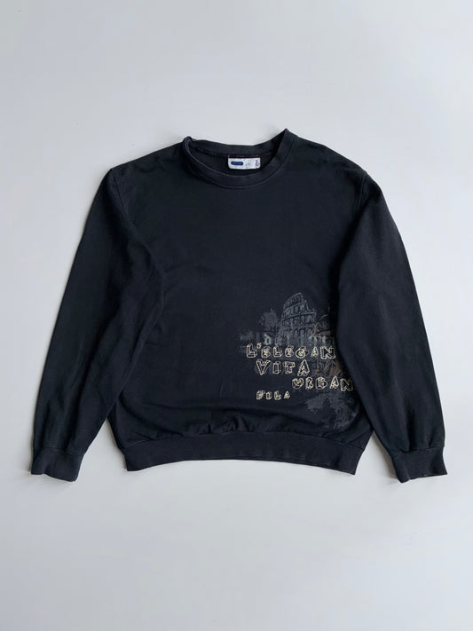 Fila L’Elegante Vita Urbana Graphic Sweatshirt – Black  embroidered  (L)