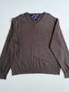 Tommy Hilfiger Cotton Cashmere V-Neck Sweater – Brown (XL)