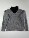 Engelbert Strauss Marled Wool-Blend Half-Zip Knit – Grey/Black (XL)